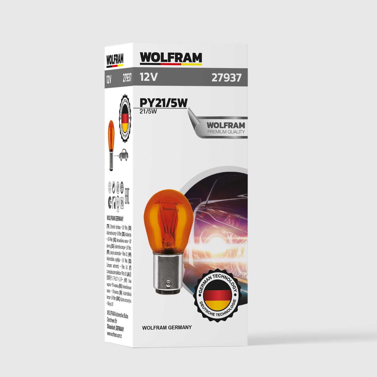LAMPA SARI TEK KANTAKT EYRI (P21W 12V/21W BAU15S)